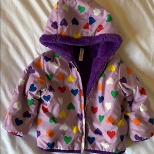 Hanna Andersson Purple winter coat with hearts